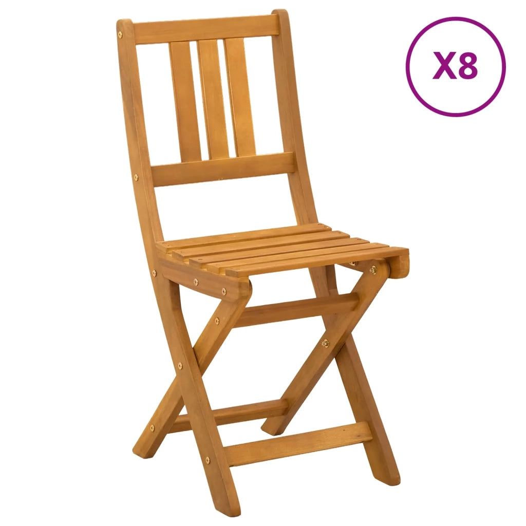 Sedie Bistro da Giardino 8 pcs Naturale 40 x 42 x 85 cm