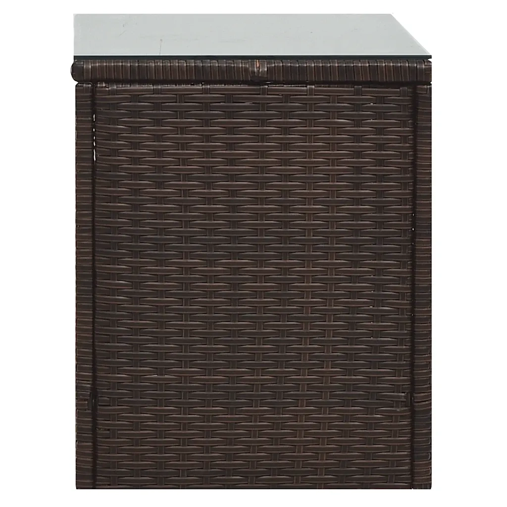 Set Divani da Giardino 5 pz con Cuscini in Polyrattan Marrone 47812
