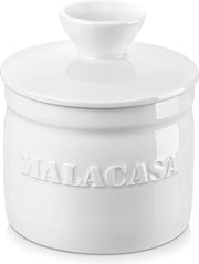 Vaso di burro con coperchio, 180ML vaso di porcellana per burro, coperchio per burro - per burro fresco, morbido, bianco.