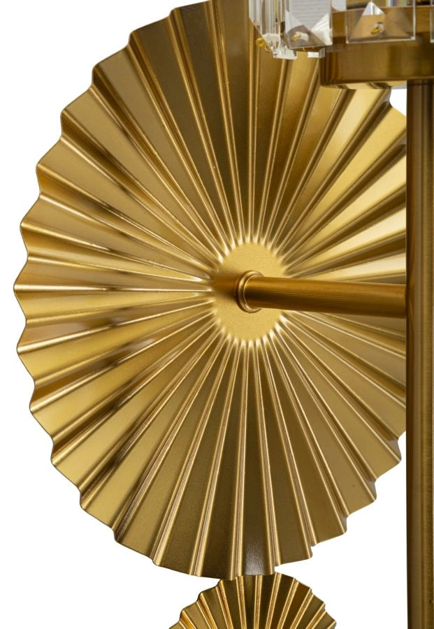 Lampada da Muro Tirana 20x17x47 cm in Ferro e Vetro Oro e Trasparente