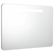 Armadietto Bagno | Armadio da bagno con Specchio e LED 80x9,5x55 cm