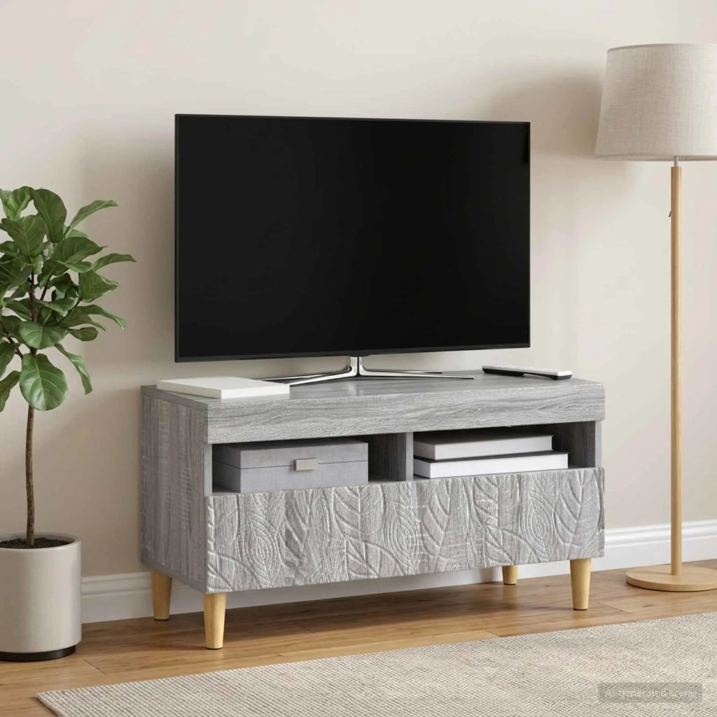 Mobile TV LED Sonoma grigio Legno ingegnerizzato 897221