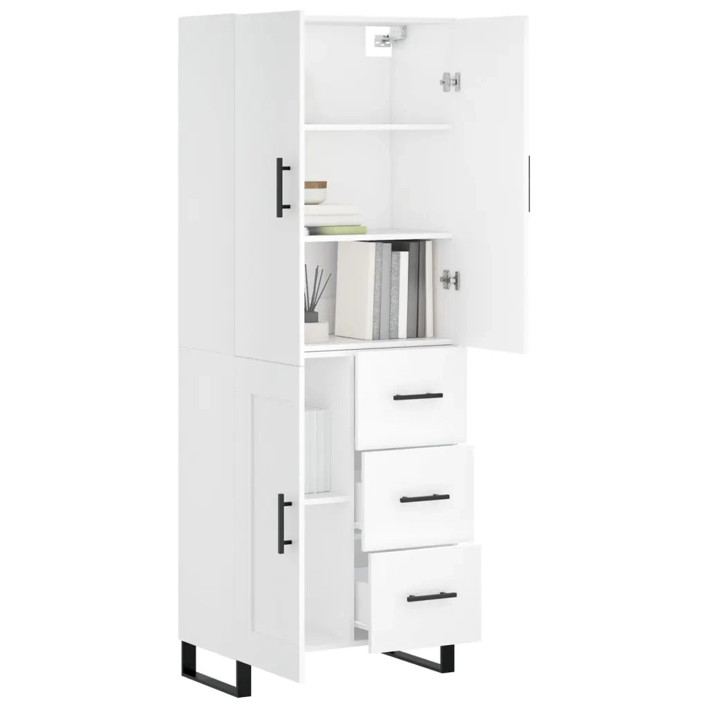 vidaXL Credenza Bianca 69,5x34x180 cm in Legno Multistrato