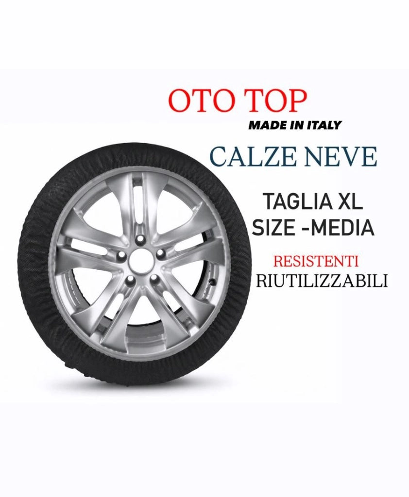 Calze da Neve per Auto ad Alta Resistenza Omologate | Per Neve e Ghiaccio XL