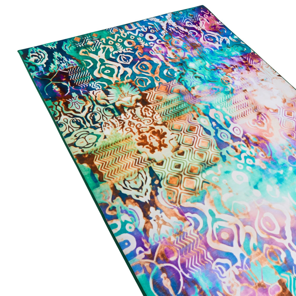 Tappeto a tessitura piana in stile boho orientale con vivace motivo stampato multicolore 140 x 200 cm