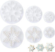 Fondant a forma di fiocchi di neve per torte di Natale, stamper da caramella a forma di fiocchi di neve con eiettore per decorare torte e dolci DIY
