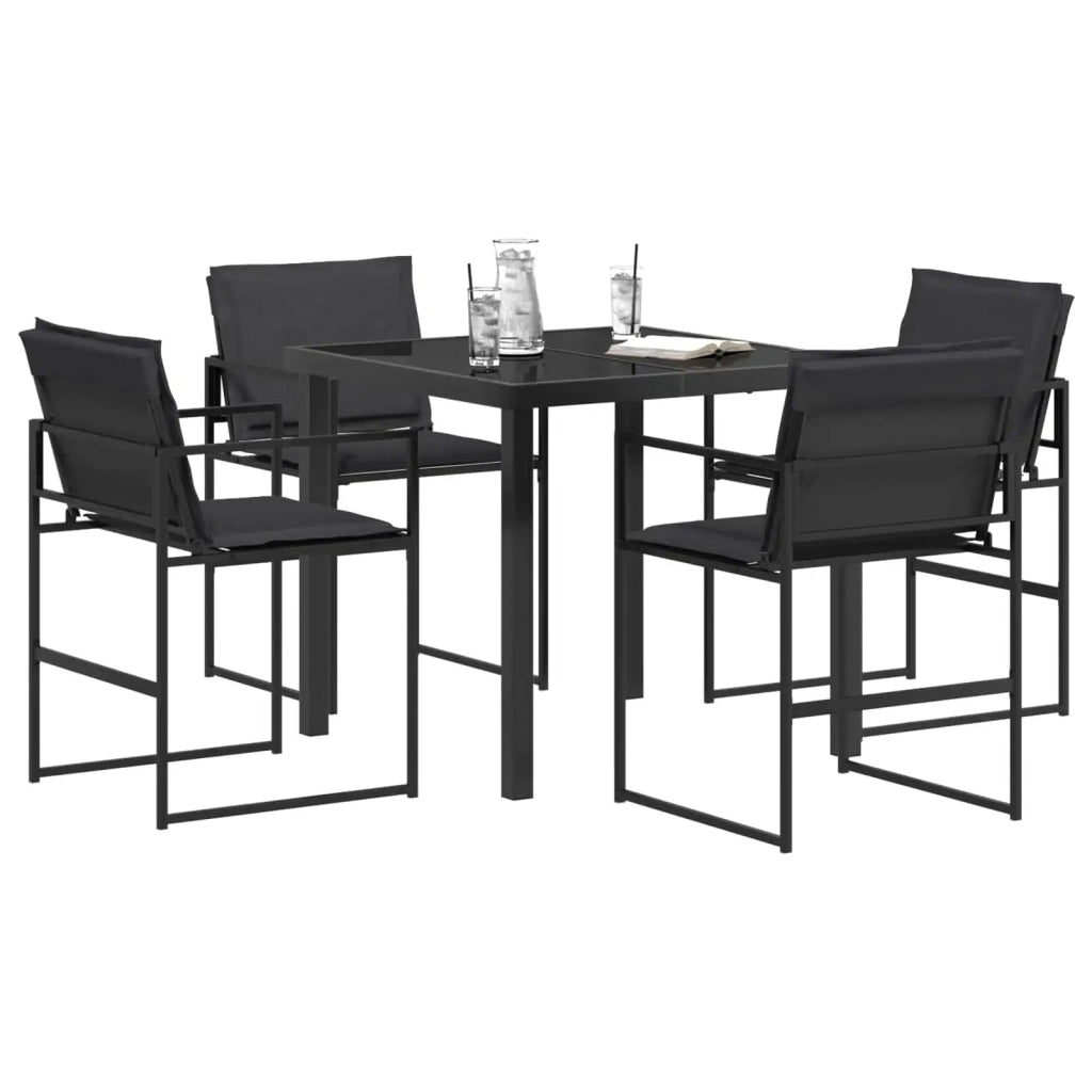 Set da Pranzo per Giardino 5 pcs Nero e Grigio scuro 3448899