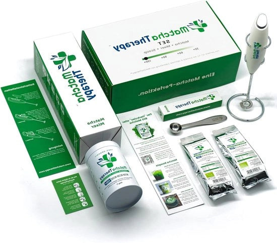 Polvere di tè matcha - 130+ mg/g EGCG - 60 g - con miscelatore e cucchiaio di misura - Classe Premium - Tè verde giapponese