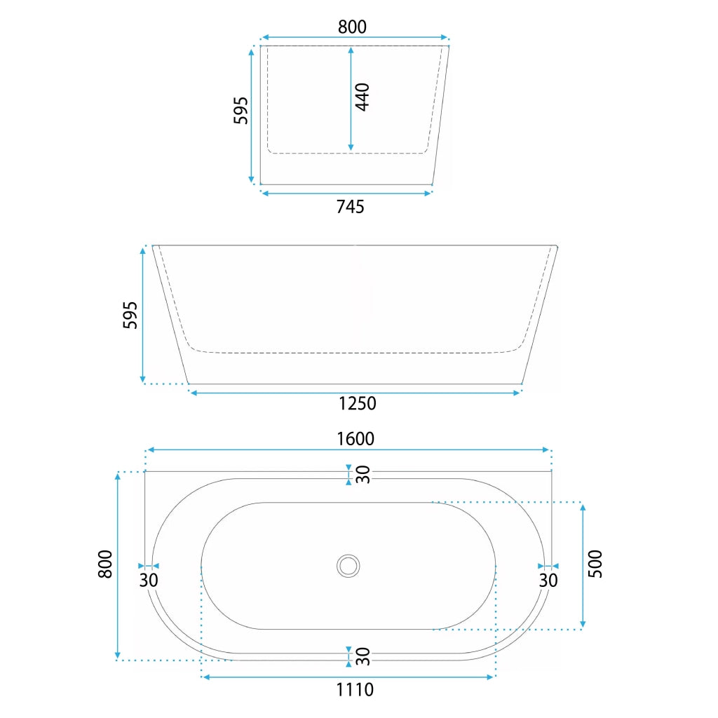 Vasca Bagno A Parete Capri 160cm
