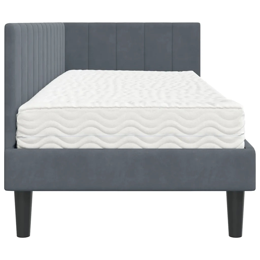 Struttura Letto Angolare con Materasso 2 pcs Grigio Velluto 3393879