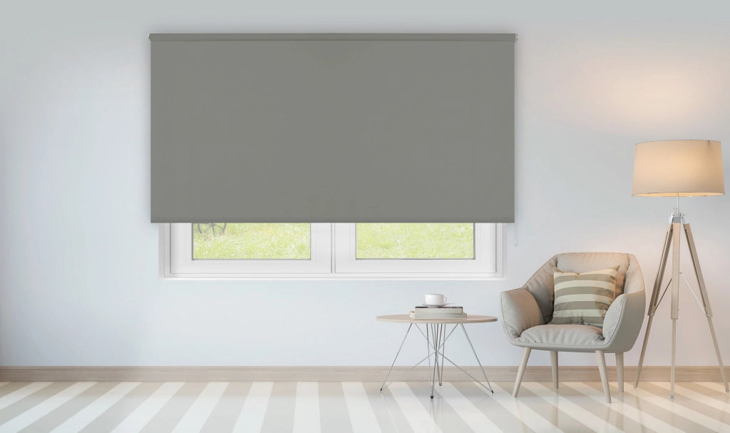 VIEWTEX Tenda a rullo Traslucida Chela Grigio 105 X 250cm - Made in Europe - 5 anni di Garanzia