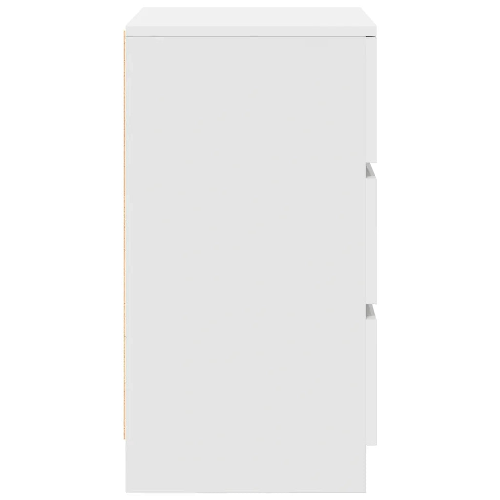 Comodini con 3 Cassetti 2 pz Bianco 39x35x65 cm
