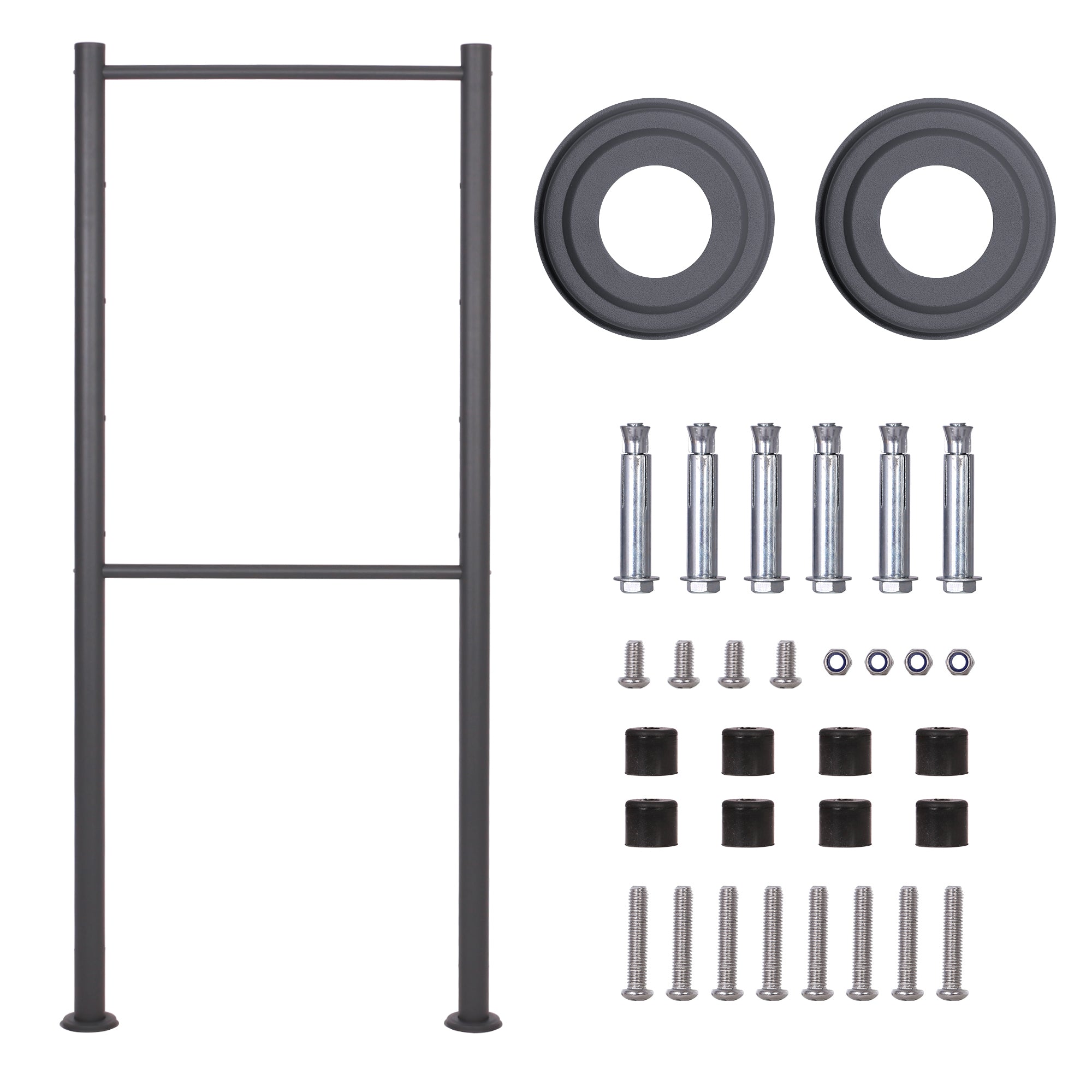 Cassetta delle lettere da terra 2x2 V53 antracite Con supporto e targhetta nome Posta