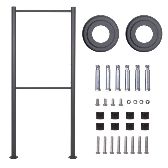 Cassetta delle lettere da terra 2x2 V53 antracite Con supporto e targhetta nome Posta