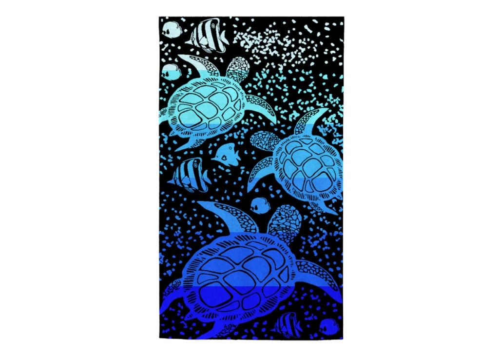 Telo Mare Jacquard Spugna Asciugamano Spiaggia Disegno Guizzo - Telo Mare - Blu