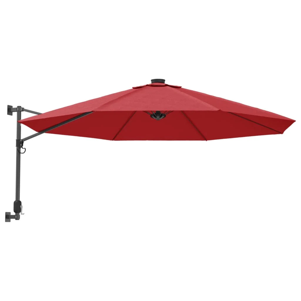 Ombrellone da parete con LED 290 cm rosso 02_0008680