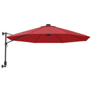 Ombrellone da parete con LED 290 cm rosso 02_0008680