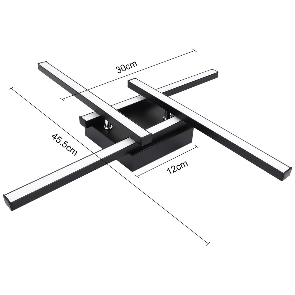 ZMH Lampada da soffitto LED soggiorno nero 24W moderna 3000k Lampada da soffitto cucina sala da pranzo