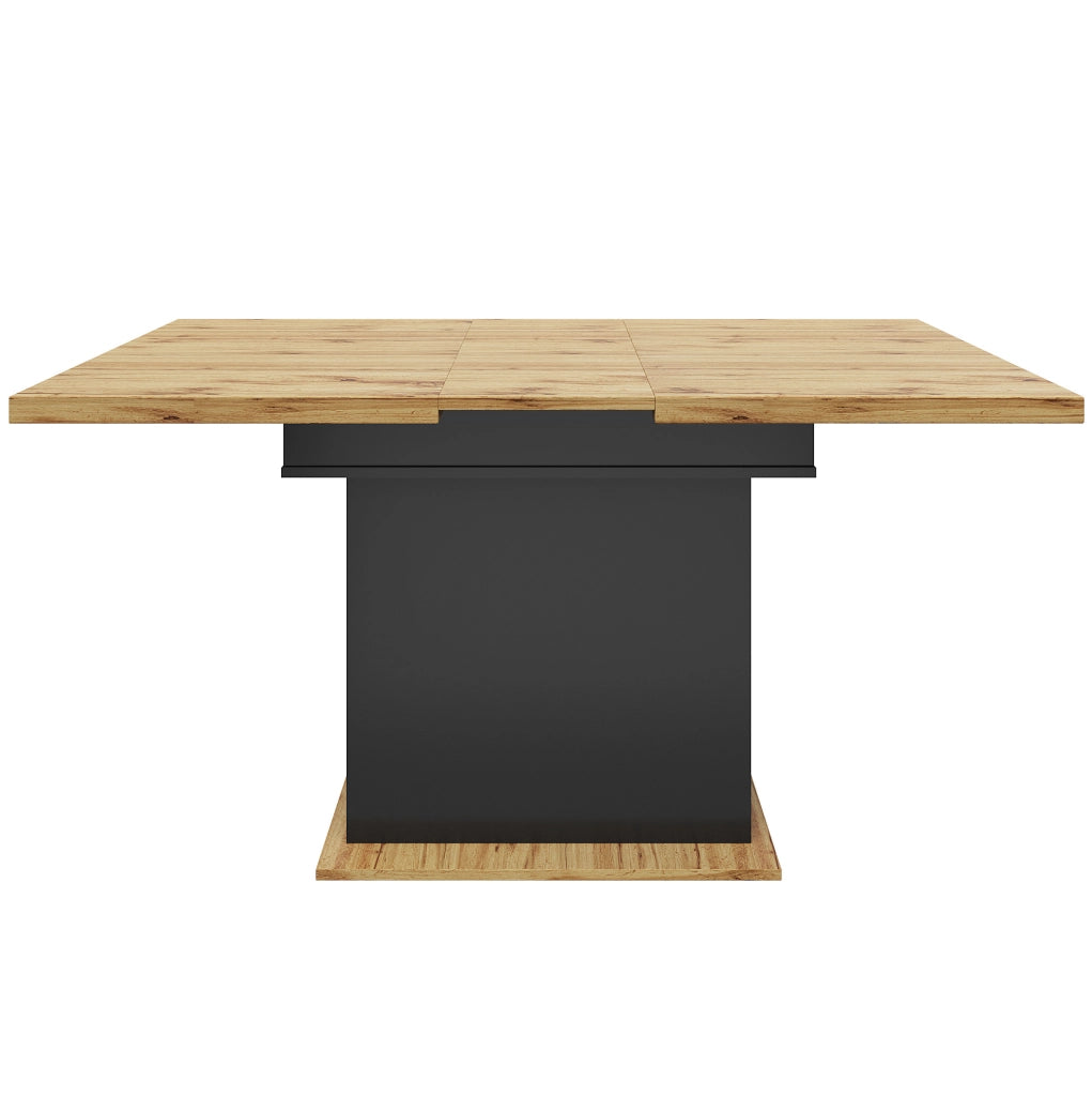 Tavolo allungabile 110-140x80x75 cm; in MDF e metallo; nero e naturale