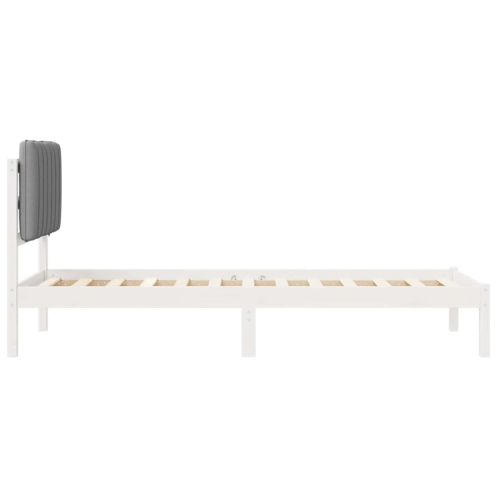 Letto con Testiera Rivestita Grigio chiaro 80 x 200 cm 878083
