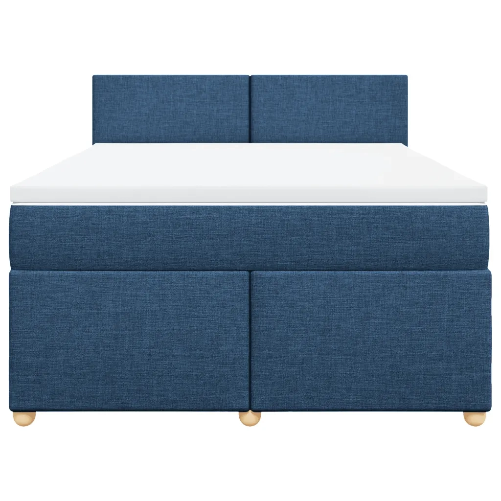 Giroletto a Molle con Materasso Blu 160x200 cm in Tessuto