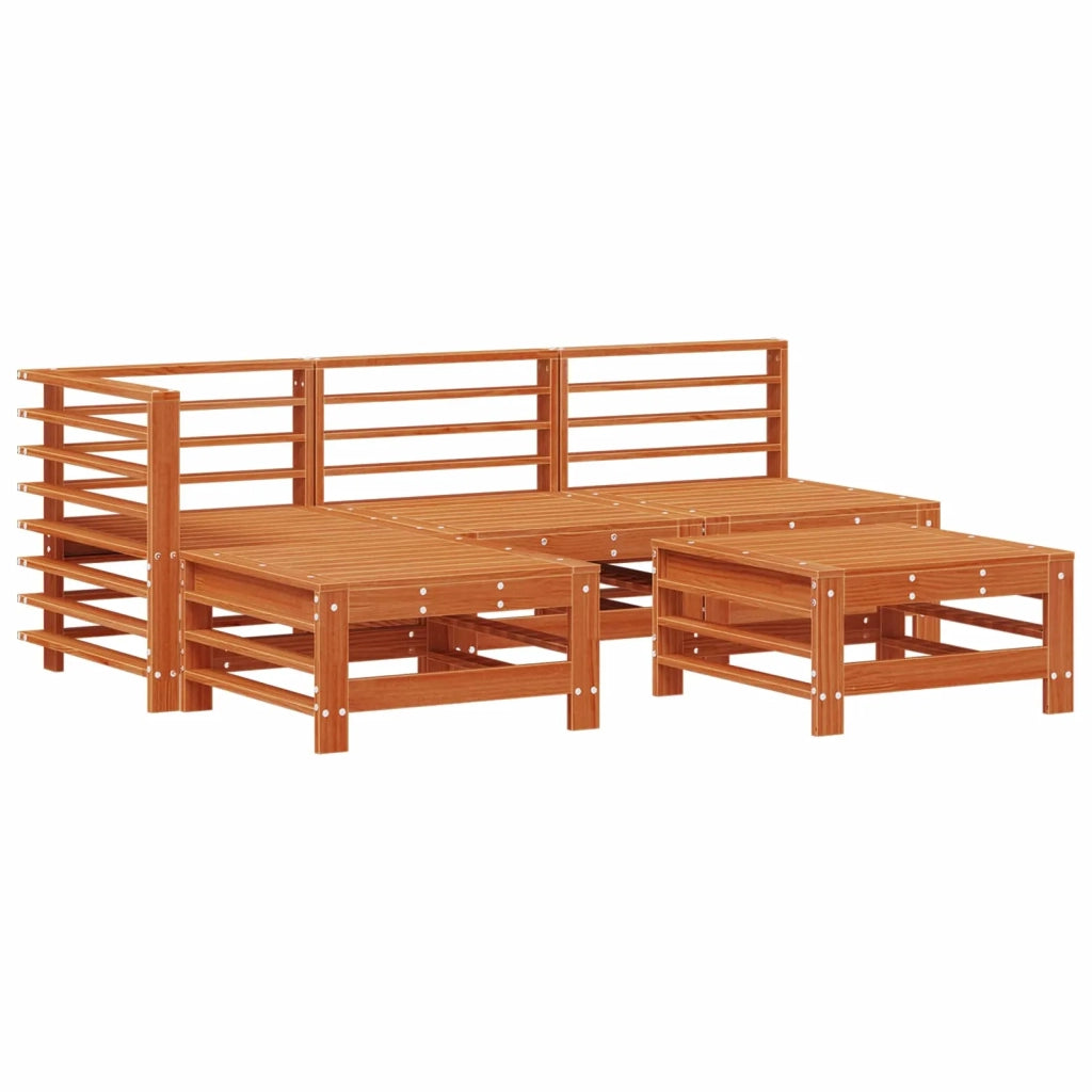 Set Lounge da Giardino 5 pcs Marrone Cerato