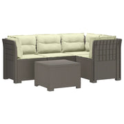 Divano da giardino 4 posti con cuscini aspetto rattan PP 3444026