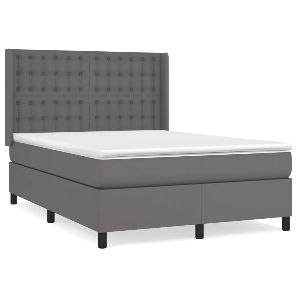 Giroletto a Molle con Materasso Grigio 140x200 cm in Similpelle 3132505