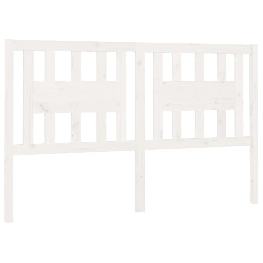 Testiera | Testata per Letto Bianca 146x4x100cm in Legno Massello di Pino