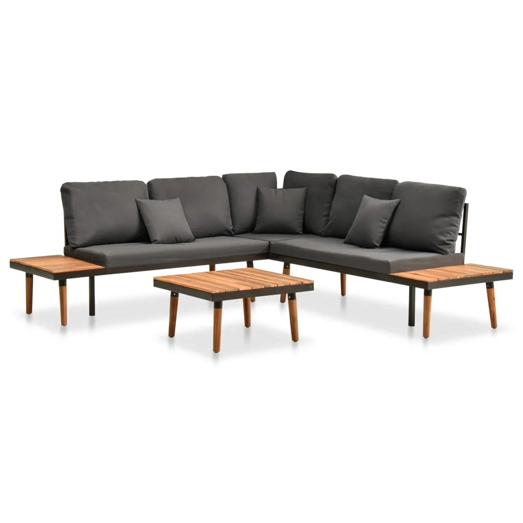 Set di mobili da giardino mobili da esterno 4 pezzi con cuscini legno massello di acacia 02_0016090