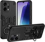 Coprioggetto Resistente a Urto - Doppia Lastra in Silicone/PC - Anti-Vibrazione - Rotativo 360 Gradi - Supporto a Anello - Esclusivo per Oppo Reno14 5G - Copritelefono