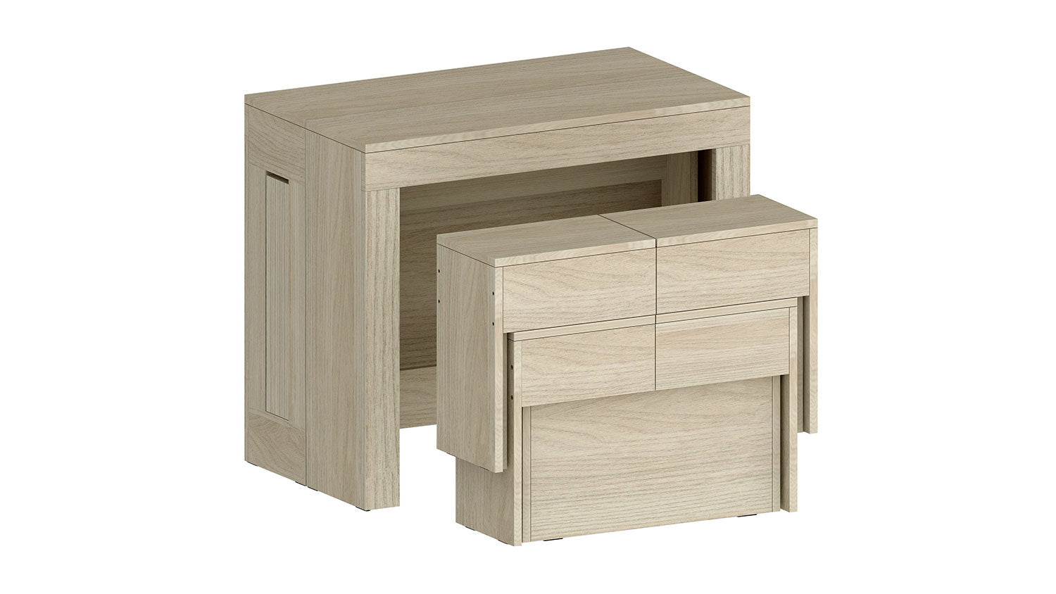 Set 2 Panche Allungabili 66/290x25x45 cm Pratika Singola A e B Olmo Perlato