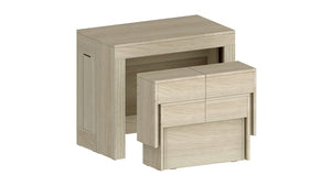 Set 2 Panche Allungabili 66/290x25x45 cm Pratika Singola A e B Olmo Perlato