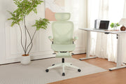 Sedia da ufficio ergonomica pieghevole ¨C Zephmum ¨C verde con schienale regolabile, rete e braccioli pieghevoli