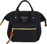 Borsa da viaggio multifunzione per mamma e bambino in nero - Organizzatore borsa per la strada - Tasca per biberon e bottiglie - Carrello per bambini e borsa per la malattia - Dimensione media - Borsa a mano