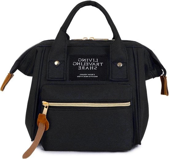 Borsa da viaggio multifunzione per mamma e bambino in nero - Organizzatore borsa per la strada - Tasca per biberon e bottiglie - Carrello per bambini e borsa per la malattia - Dimensione media - Borsa a mano
