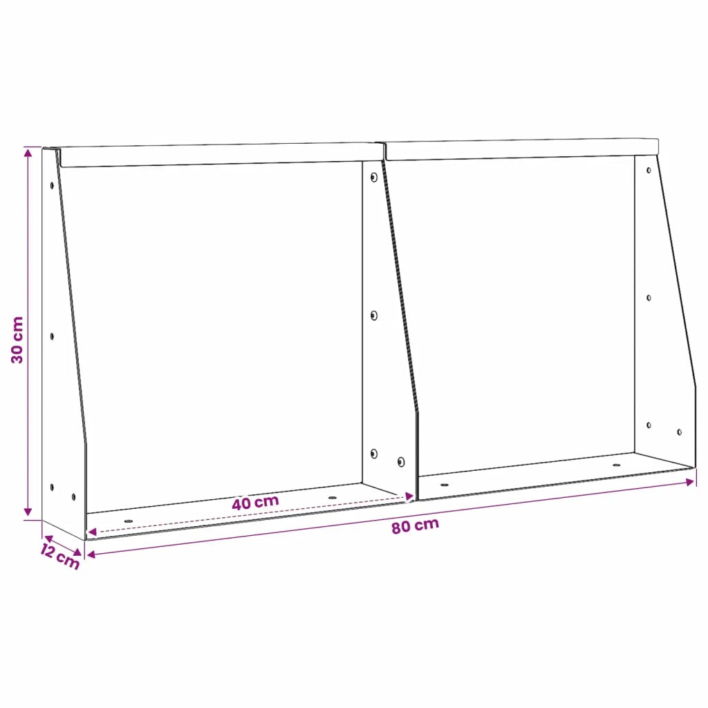 Muro di contenimento 2 pz 40 x 12 x 30 cm Acciaio Antracite 8015243
