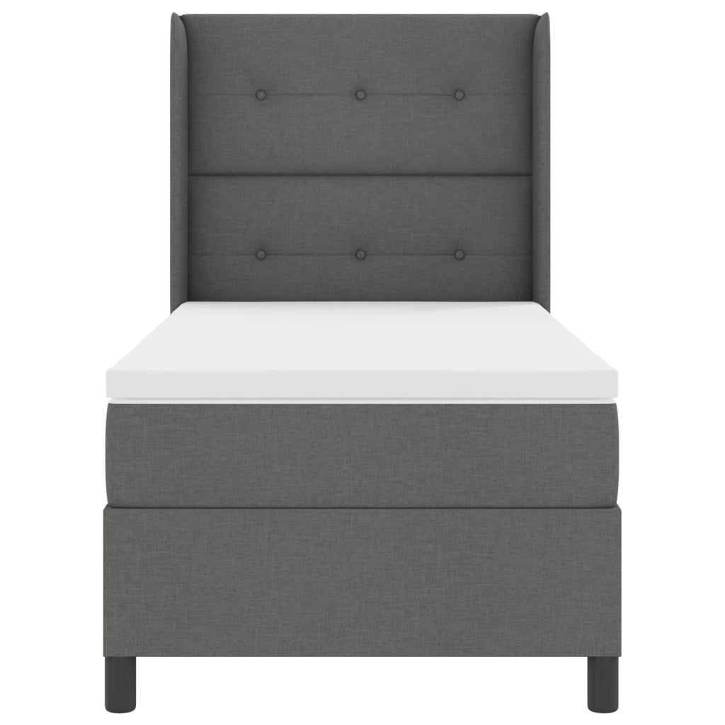 Letto a Box con Materasso e LED in Grigio Scuro, 80x200 cm Tessuto