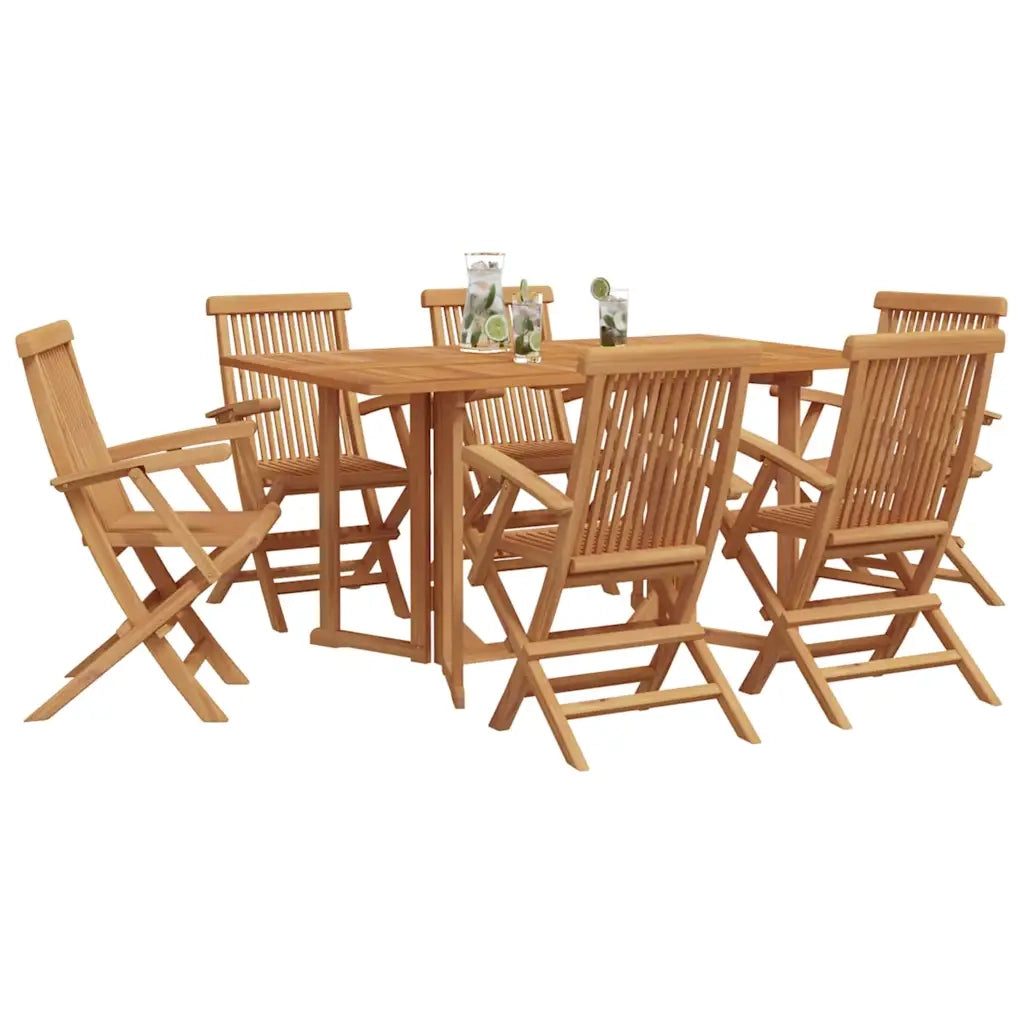 Set da Pranzo per Giardino 7 pcs Marrone Legno di teak solido 3155339