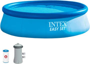 INTEX 28132NP – PISCINA FUORI TERRA EASY SET ROTONDA, POMPA FILTRO 2006 L/H, 5621 L, PVC, AZZURRO, 366X76 CM