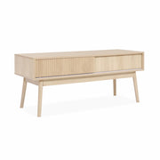 Mobile tv scandinavo a 2 ante effetto legno, 115cm, marrone naturale