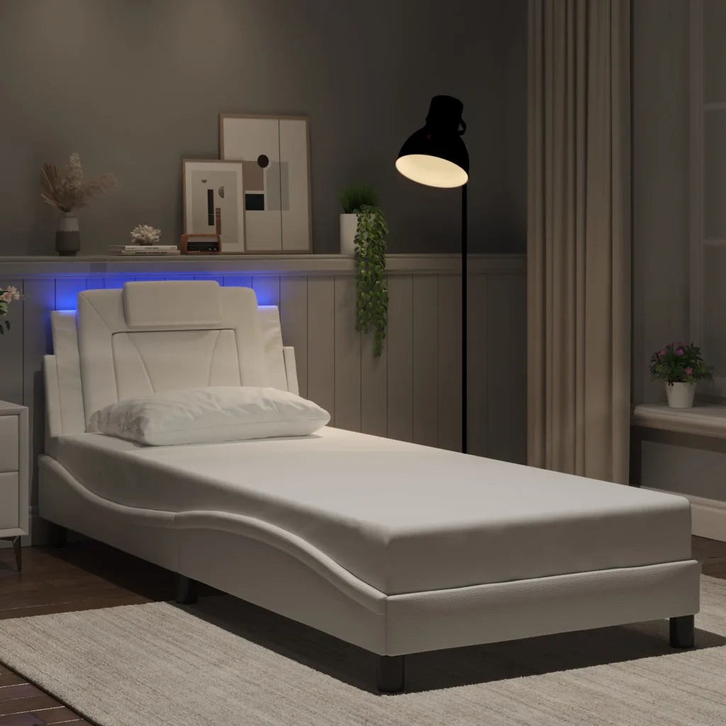 Giroletto con Luci LED Bianco 90x190 cm in Similpellecod mxl 91283