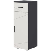 MOBILETTO BAGNO IN TRUCIOLATO CON CASSETTO E ARMADIETTO A 2 LIVELLI REGOLABILI, 30X30X82 CM, GRIGIO