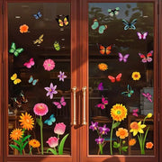 Stickers per fiori e farfalle 81 pezzi Autoadesivi, doppia faccia, adesivo statico, riutilizzabili, decorazione perfetta per finestre in primavera e estate