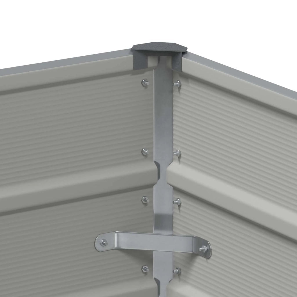 Fioriera moderna 100 x 100 x 75 cm resistente e pratica per terrazza e giardino realizzata in acciaio grigio chiaro 02_0059178
