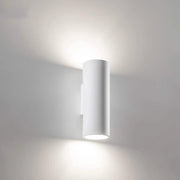 Applique in gesso design moderno a biemissione con doppio attacco per lampadine GU10 forma cilindrica