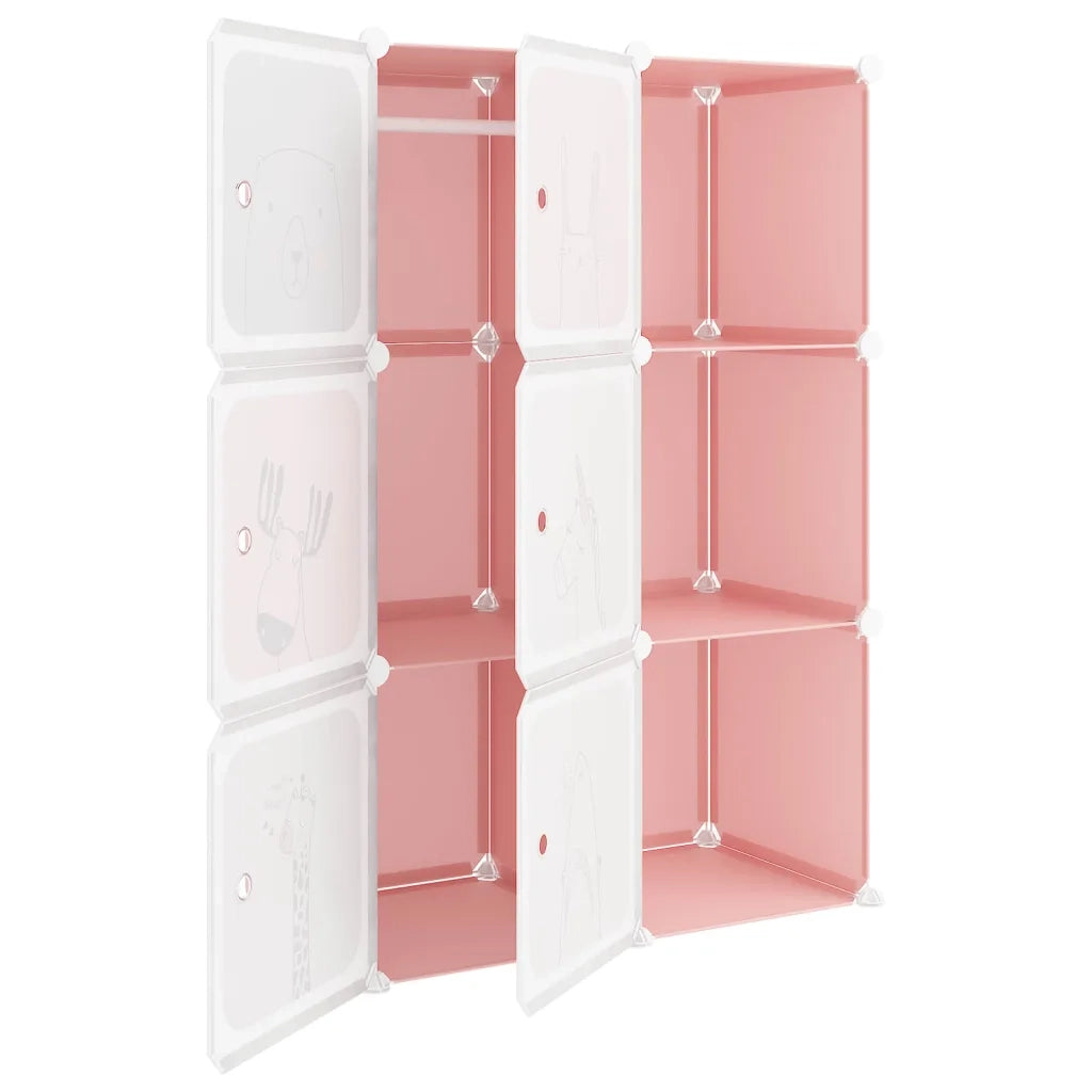Scaffale Portaoggetti per Bambini con 6 Cubi Rosa in PP CFW1307165