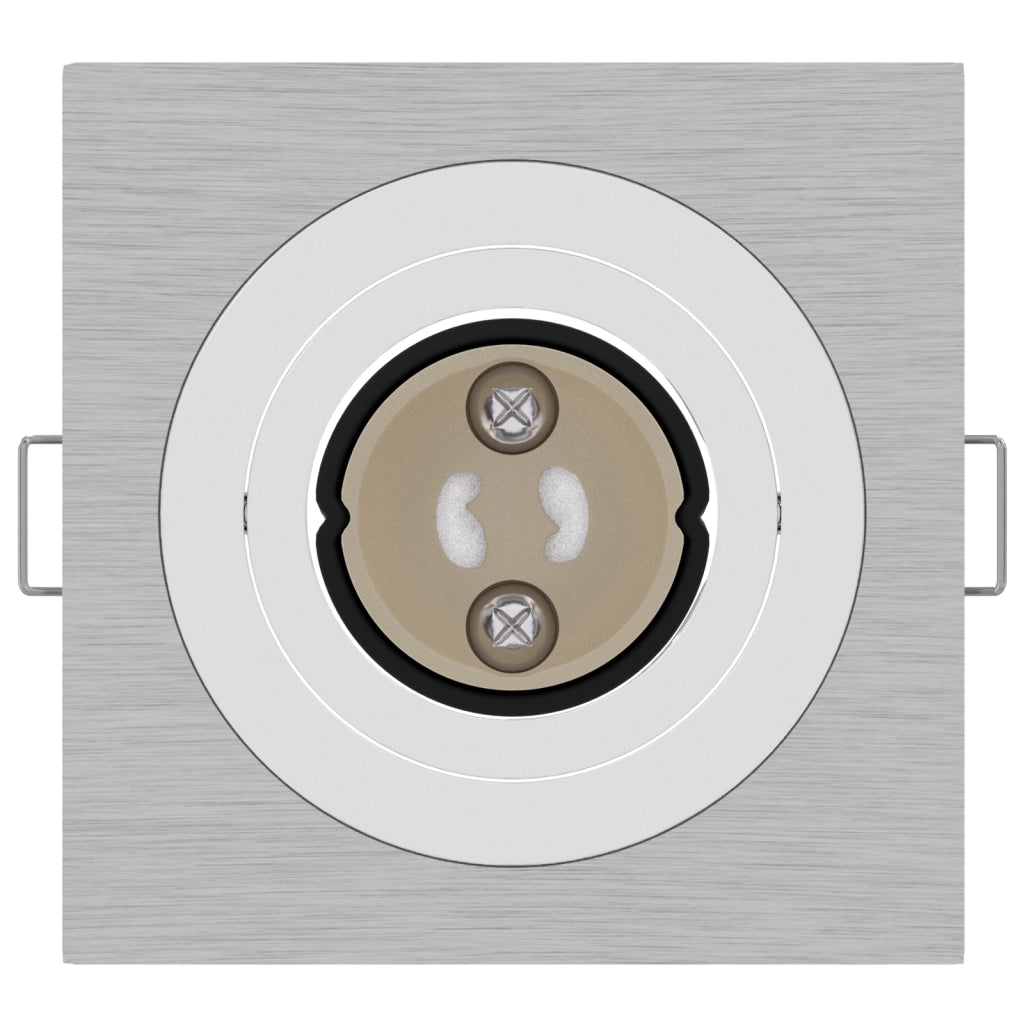 Faretti Incassati 6 pz Quadrati GU10 Argento 91x91 mm