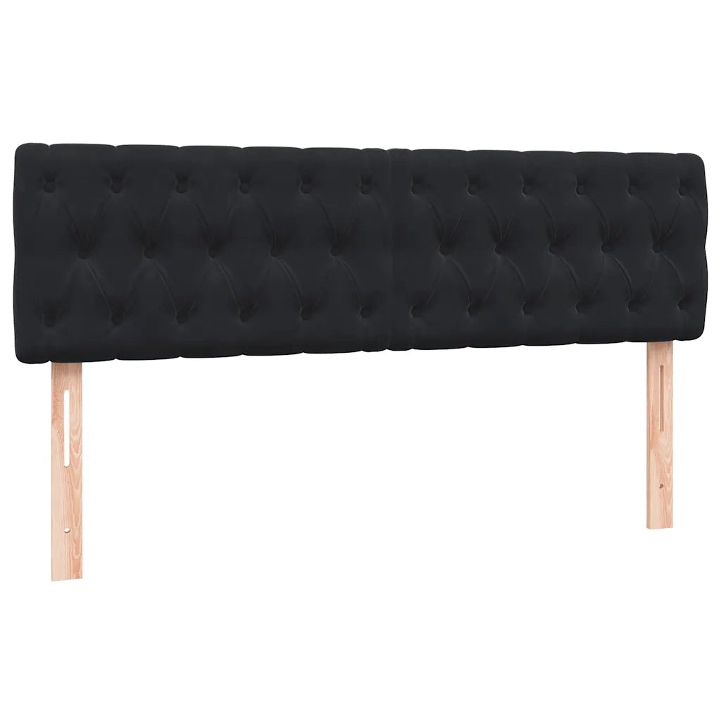 Giroletto a Molle con Materasso Nero 160x210 cm in Velluto 3316505