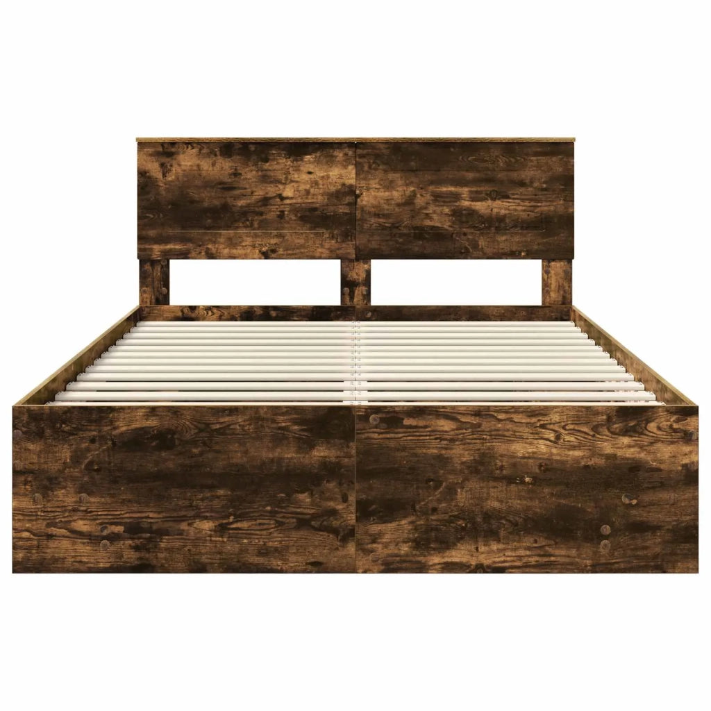 Struttura del letto Rovere fumé 160 x 200 cm Legno multistrato
